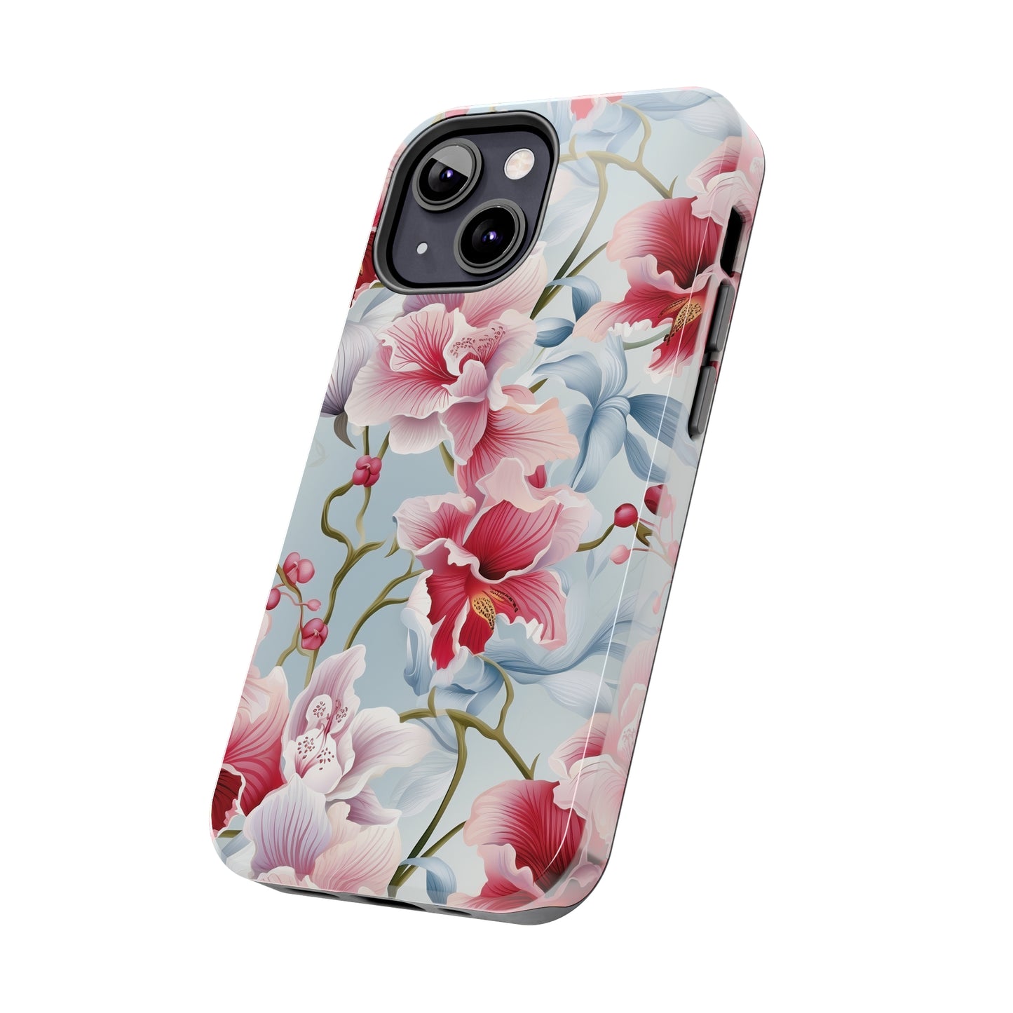 AI Orchid Pattern Phone Case for iPhone - Lightweight, Impact Resistant, Wireless Charging Compatible-AI phone case-AI By AJ