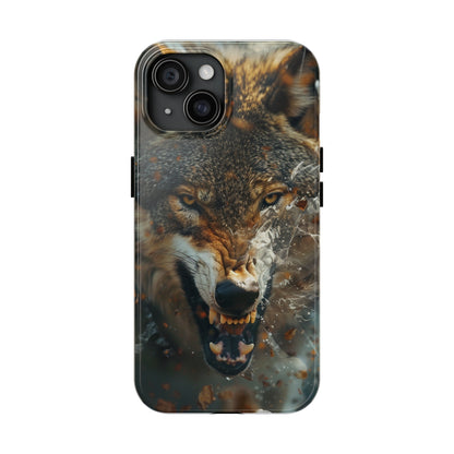 Wolf Ripping Through Phone Case for iPhone - Lightweight, Impact Resistant, Wireless Charging Compatible