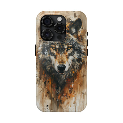 Calligraffiti Style Wolf Phone Case for iPhone - Lightweight, Impact Resistant, Wireless Charging Compatible