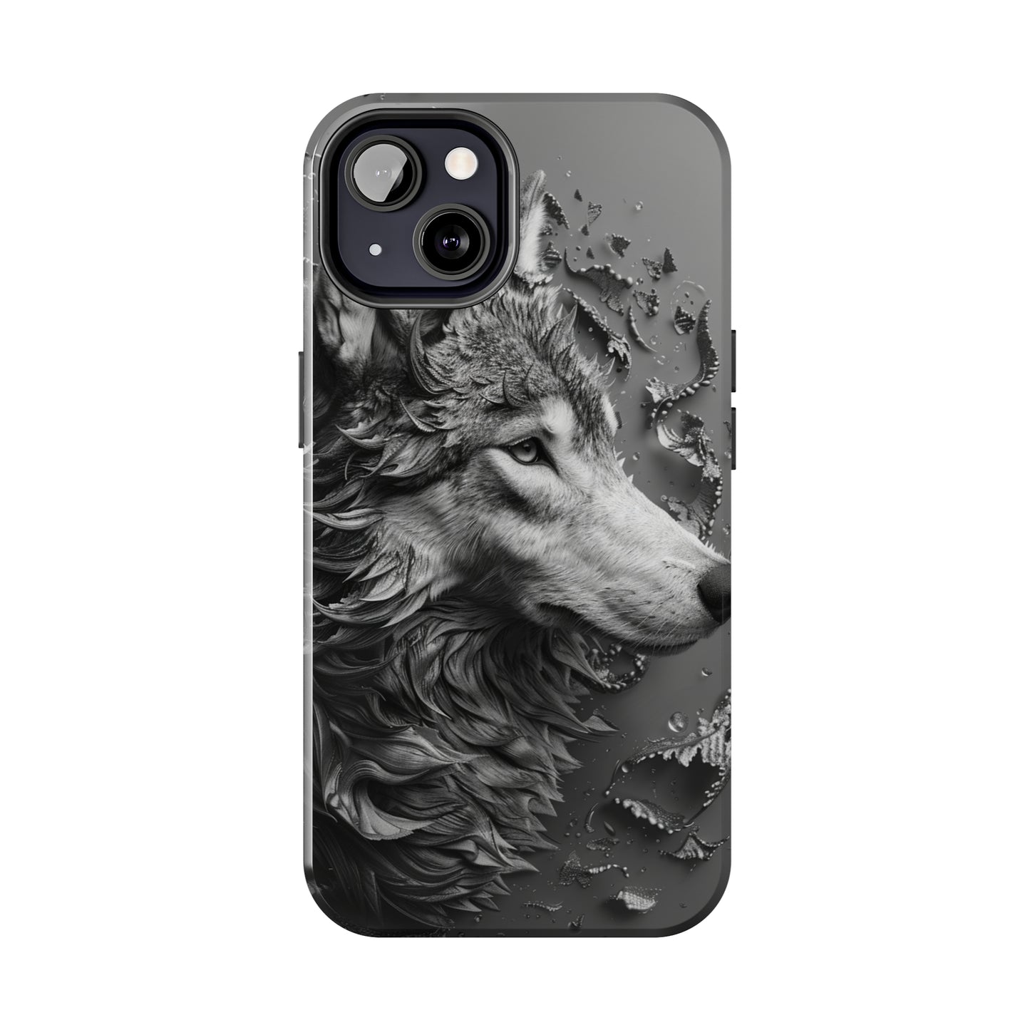 Biomorphism Style Wolf Phone Case 4 for iPhone - Lightweight, Impact Resistant, Wireless Charging Compatible