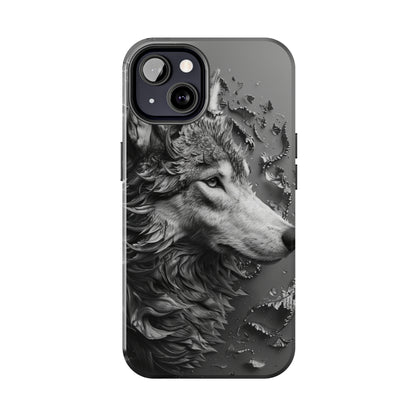 Biomorphism Style Wolf Phone Case 4 for iPhone - Lightweight, Impact Resistant, Wireless Charging Compatible