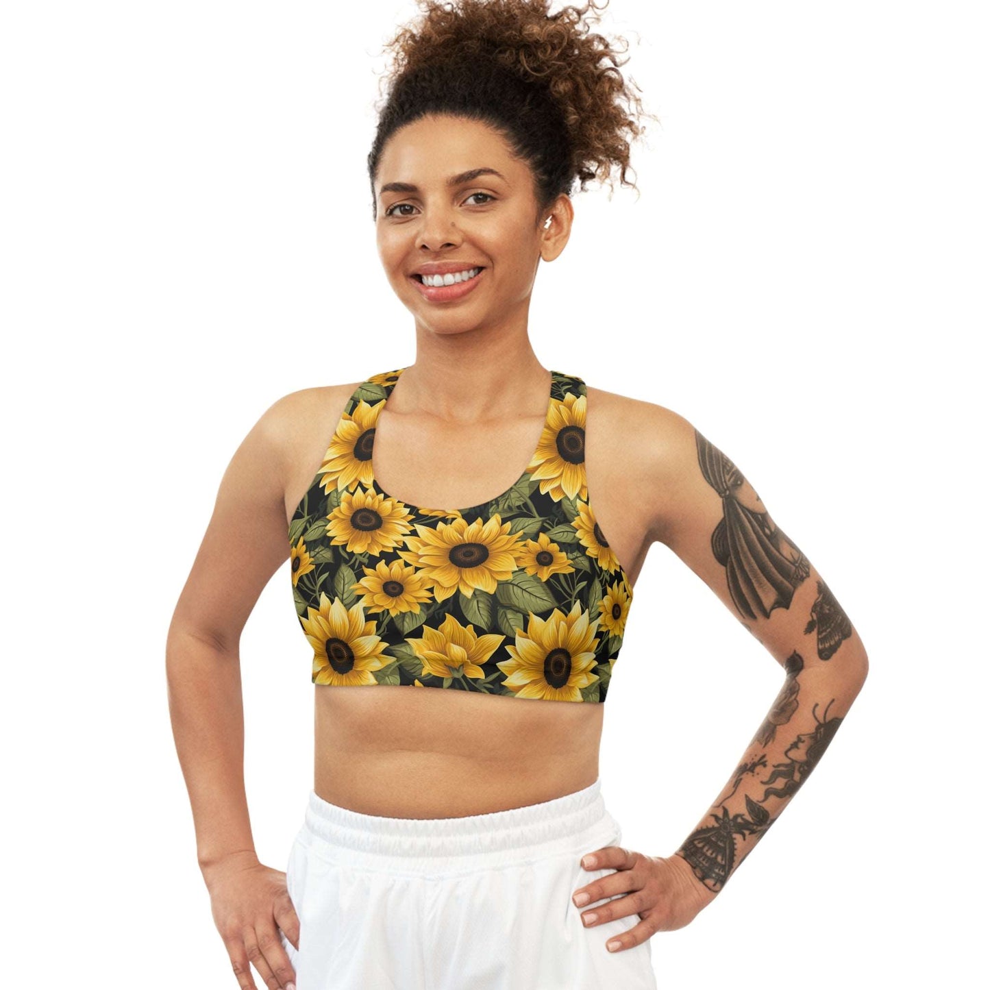 Sunflower Custom Sports Bra - Vibrant & Supportive