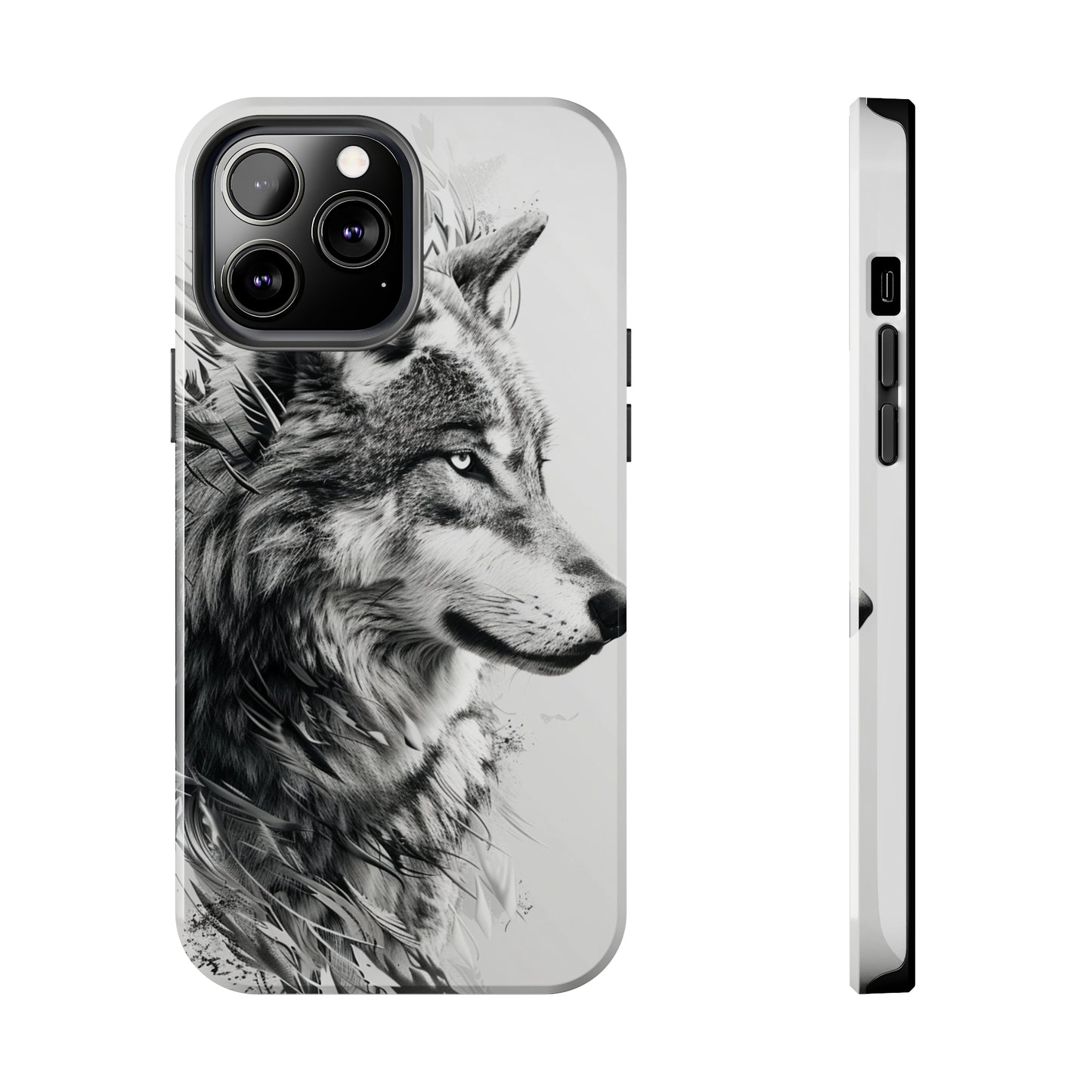 Calligraffiti Style Wolf Phone Case 2 for iPhone - Lightweight, Impact Resistant, Wireless Charging Compatible