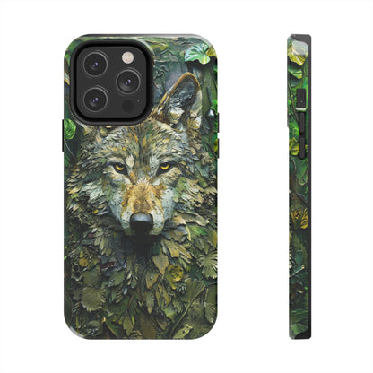 The Arte Povera Style Wolf Head Phone Case for iPhone - Lightweight, Impact Resistant, Wireless Charging Compatible