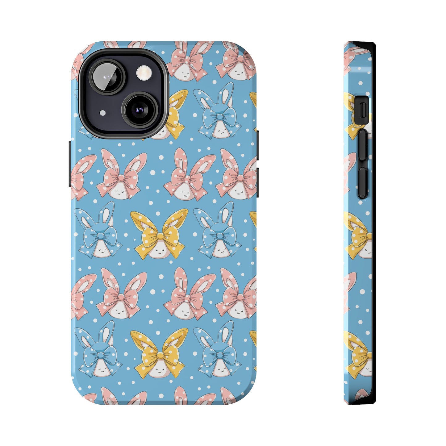 Bunnies and Bows Phone Case for iPhone - Lightweight, Impact Resistant, Wireless Charging Compatible