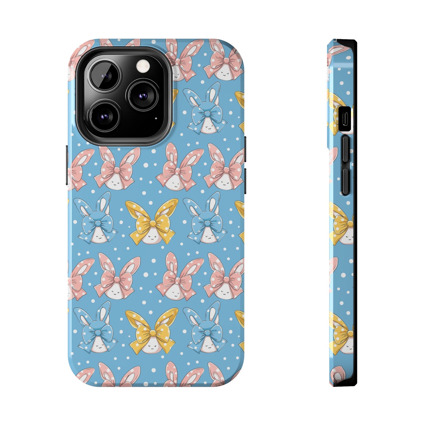 Bunnies and Bows Phone Case for iPhone - Lightweight, Impact Resistant, Wireless Charging Compatible