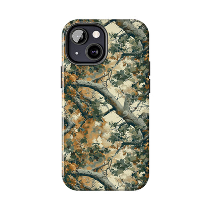 Brown Tree Camo Phone Case for iPhone - Lightweight, Impact Resistant, Wireless Charging Compatible