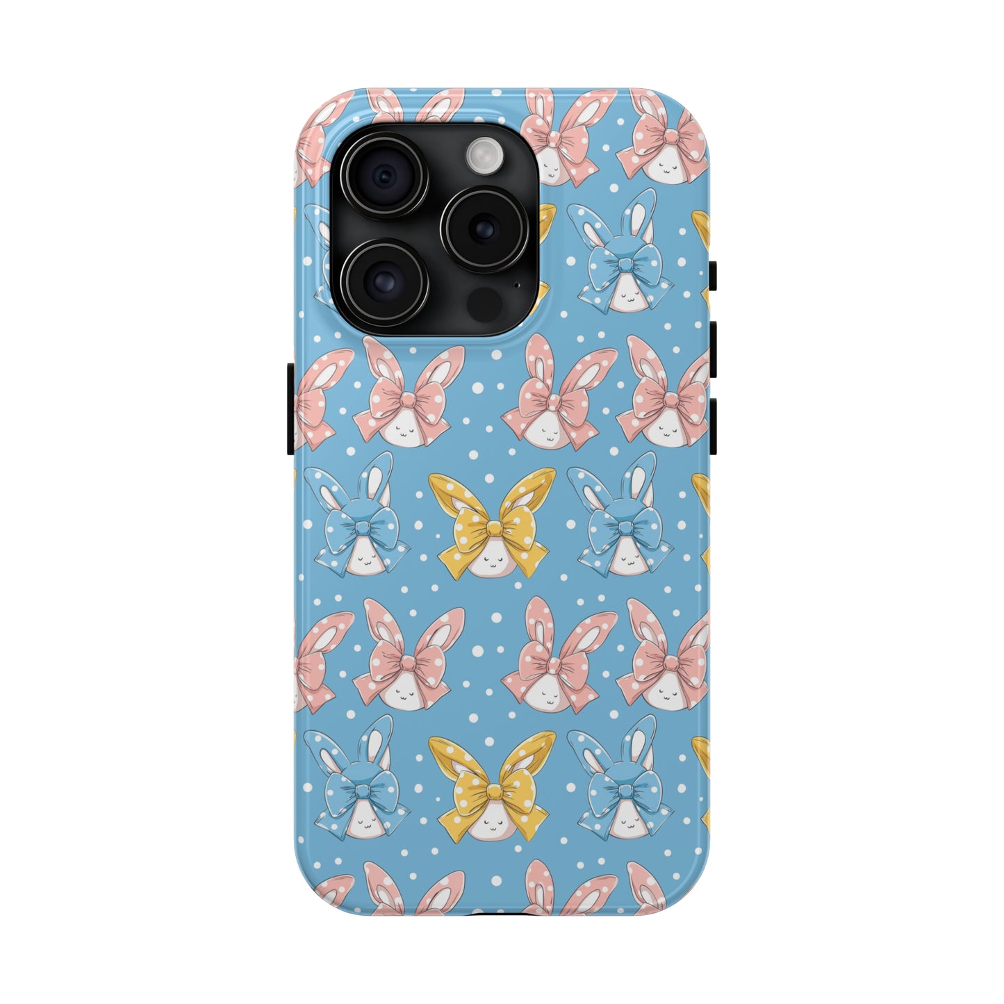 Bunnies and Bows Phone Case for iPhone - Lightweight, Impact Resistant, Wireless Charging Compatible