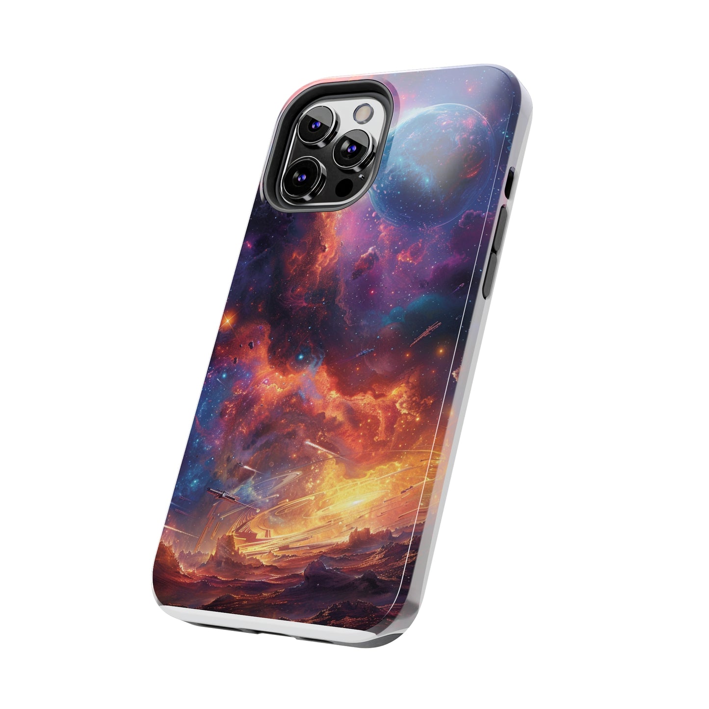 Cosmic Space Phone Case for iPhone - Lightweight, Impact Resistant, Wireless Charging Compatible