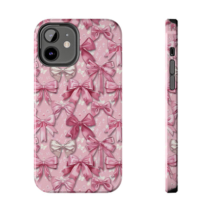 Pink Bows 4 Phone Case for iPhone - Lightweight, Impact Resistant, Wireless Charging Compatible