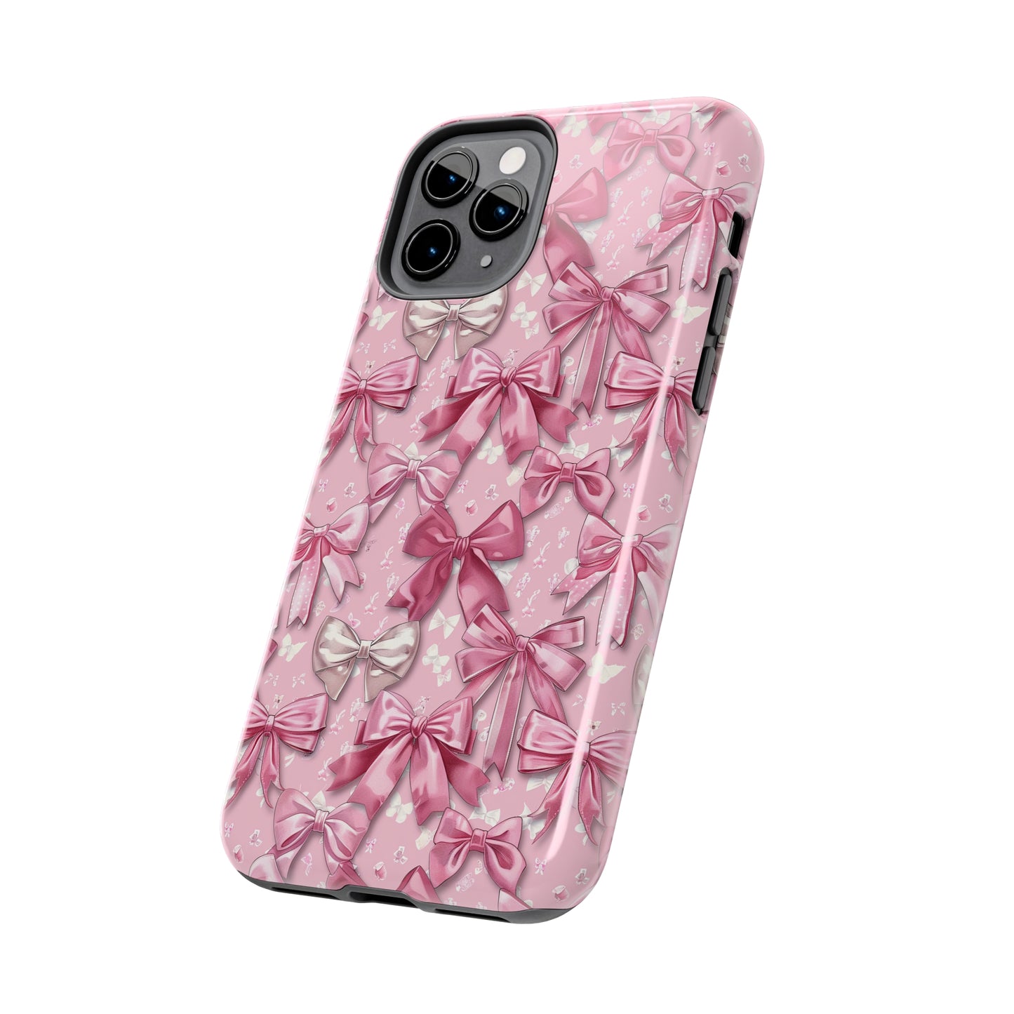 Pink Bows 4 Phone Case for iPhone - Lightweight, Impact Resistant, Wireless Charging Compatible