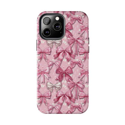 Pink Bows 4 Phone Case for iPhone - Lightweight, Impact Resistant, Wireless Charging Compatible