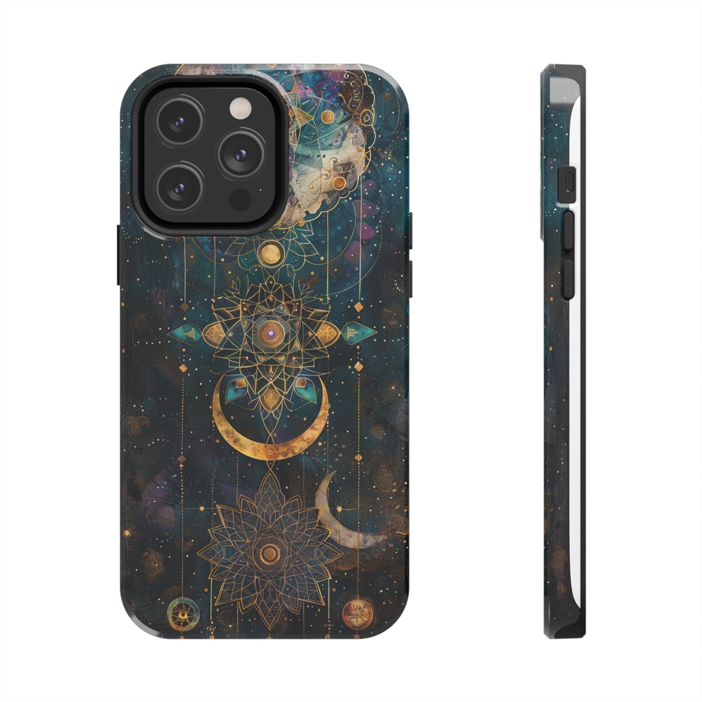 Mandala Pattern Phone Case for iPhone - Lightweight, Impact Resistant, Wireless Charging Compatible