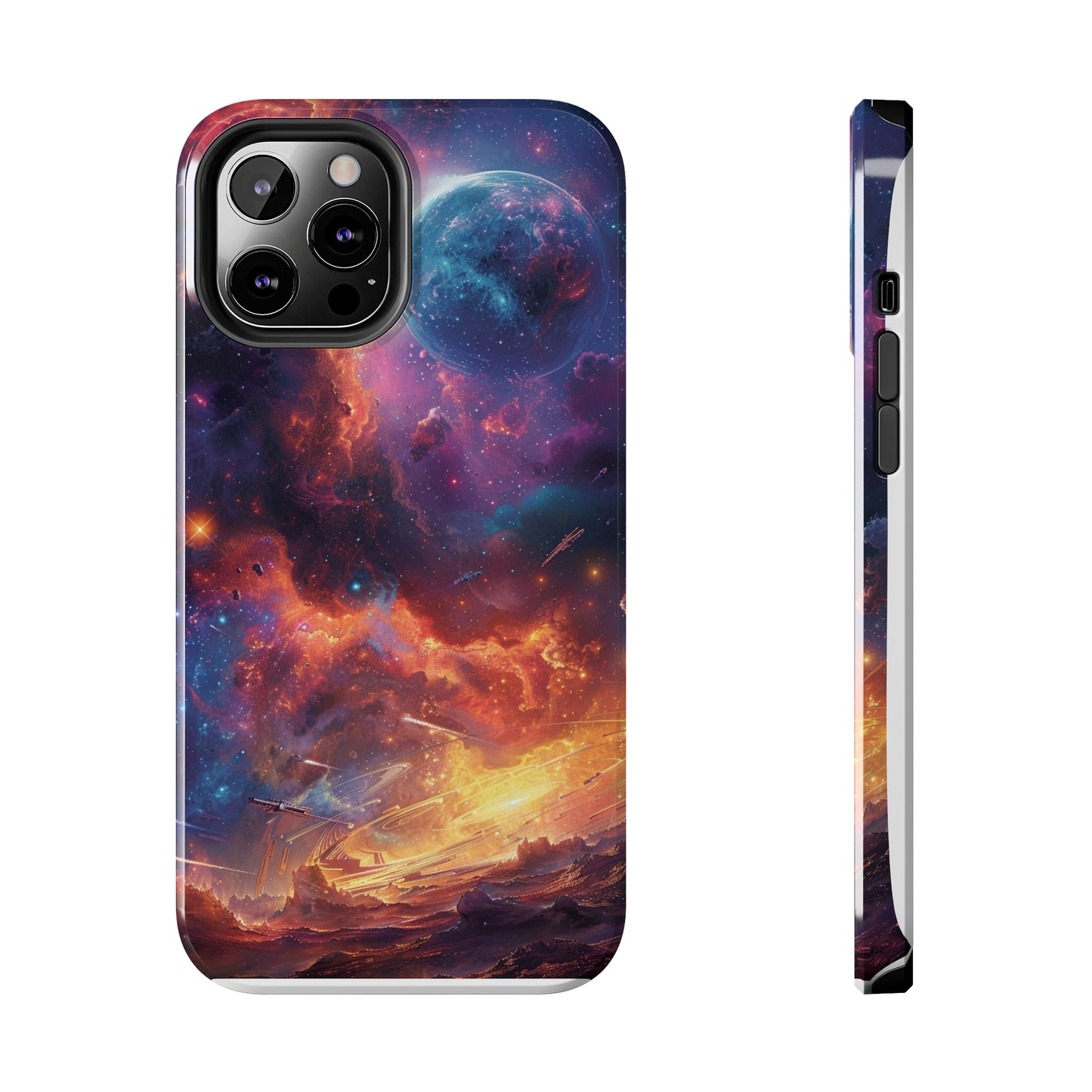 Cosmic Space Phone Case for iPhone - Lightweight, Impact Resistant, Wireless Charging Compatible