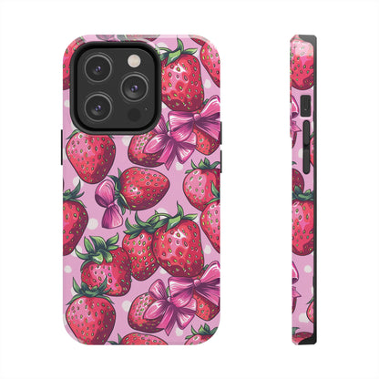 Bows and Berries Phone Case for iPhone - Lightweight, Impact Resistant, Wireless Charging Compatible