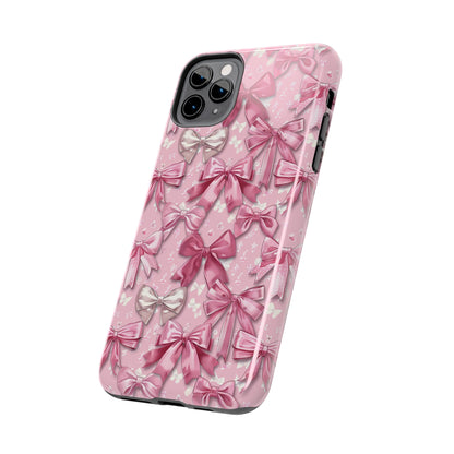 Pink Bows 4 Phone Case for iPhone - Lightweight, Impact Resistant, Wireless Charging Compatible