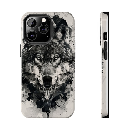 Calligraffiti Style Wolf Phone Case 3 for iPhone - Lightweight, Impact Resistant, Wireless Charging Compatible