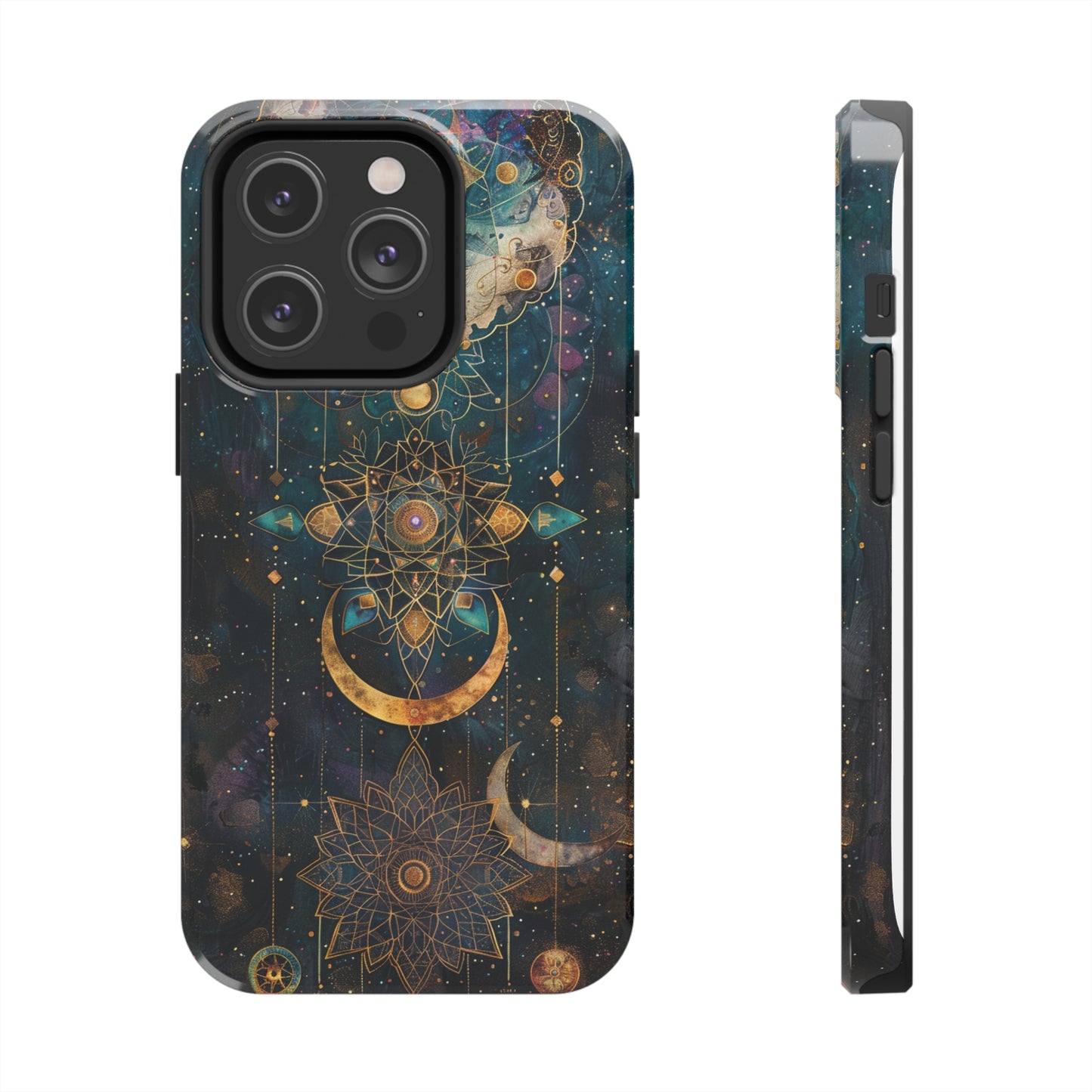 Mandala Pattern Phone Case for iPhone - Lightweight, Impact Resistant, Wireless Charging Compatible