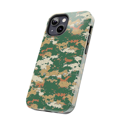 Green Pixel Camo Phone Case for iPhone - Lightweight, Impact Resistant, Wireless Charging Compatible