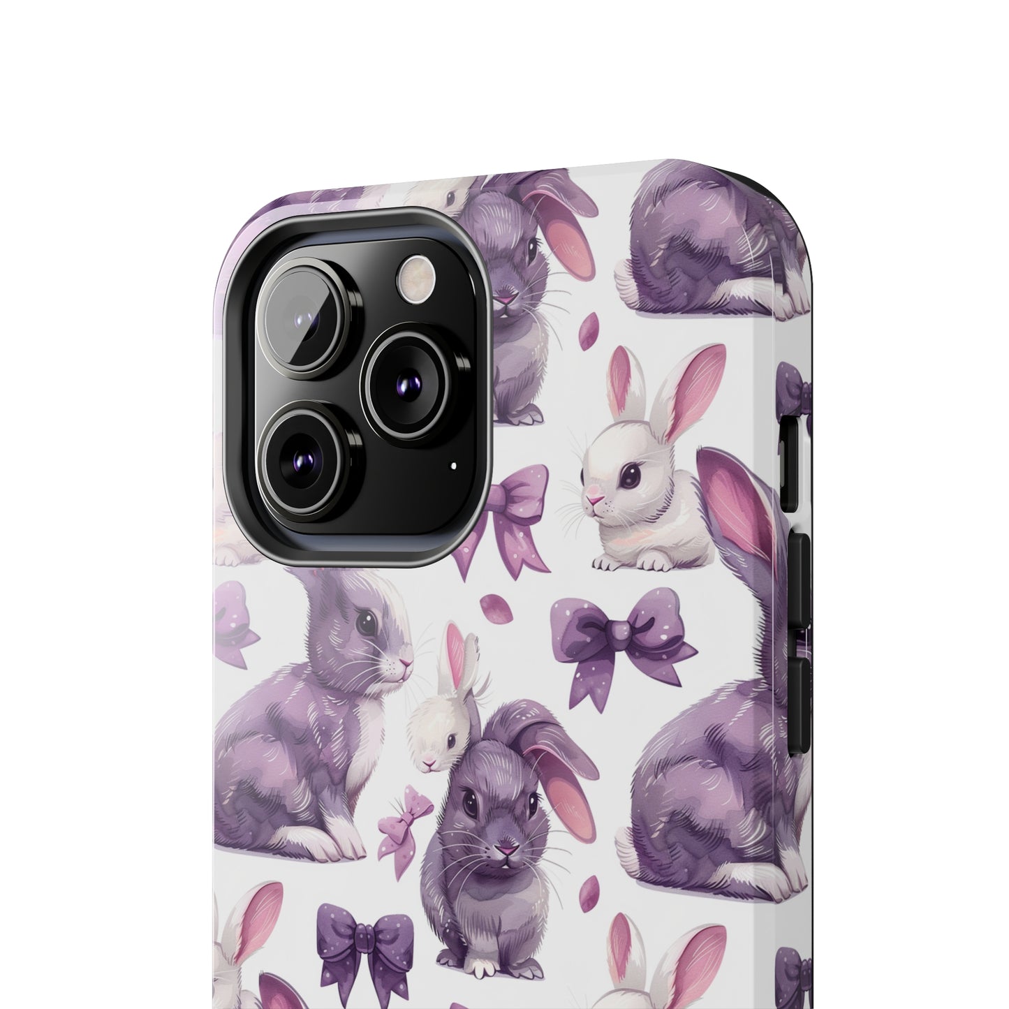 Bunnies and Bows Phone Case for iPhone - Lightweight, Impact Resistant, Wireless Charging Compatible