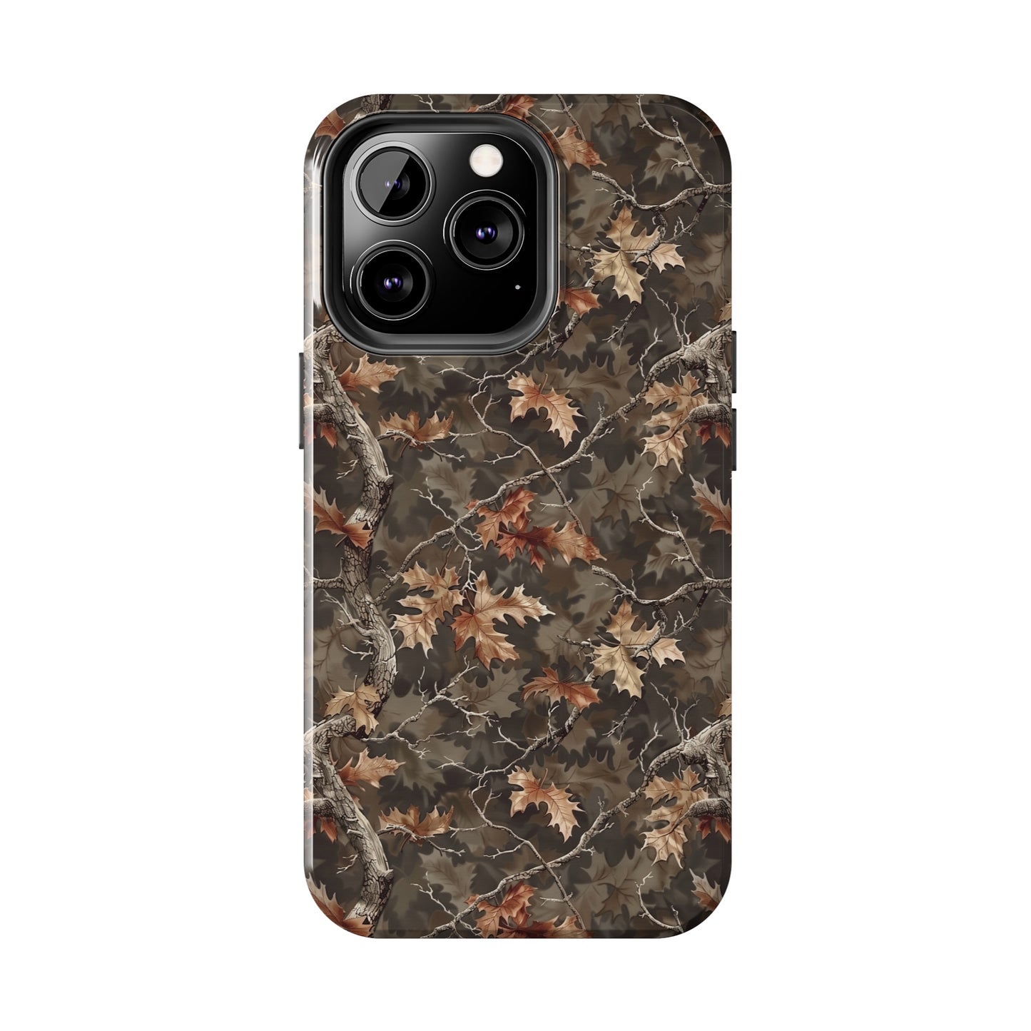 Brown Camo Phone Case for iPhone - Lightweight, Impact Resistant, Wireless Charging Compatible