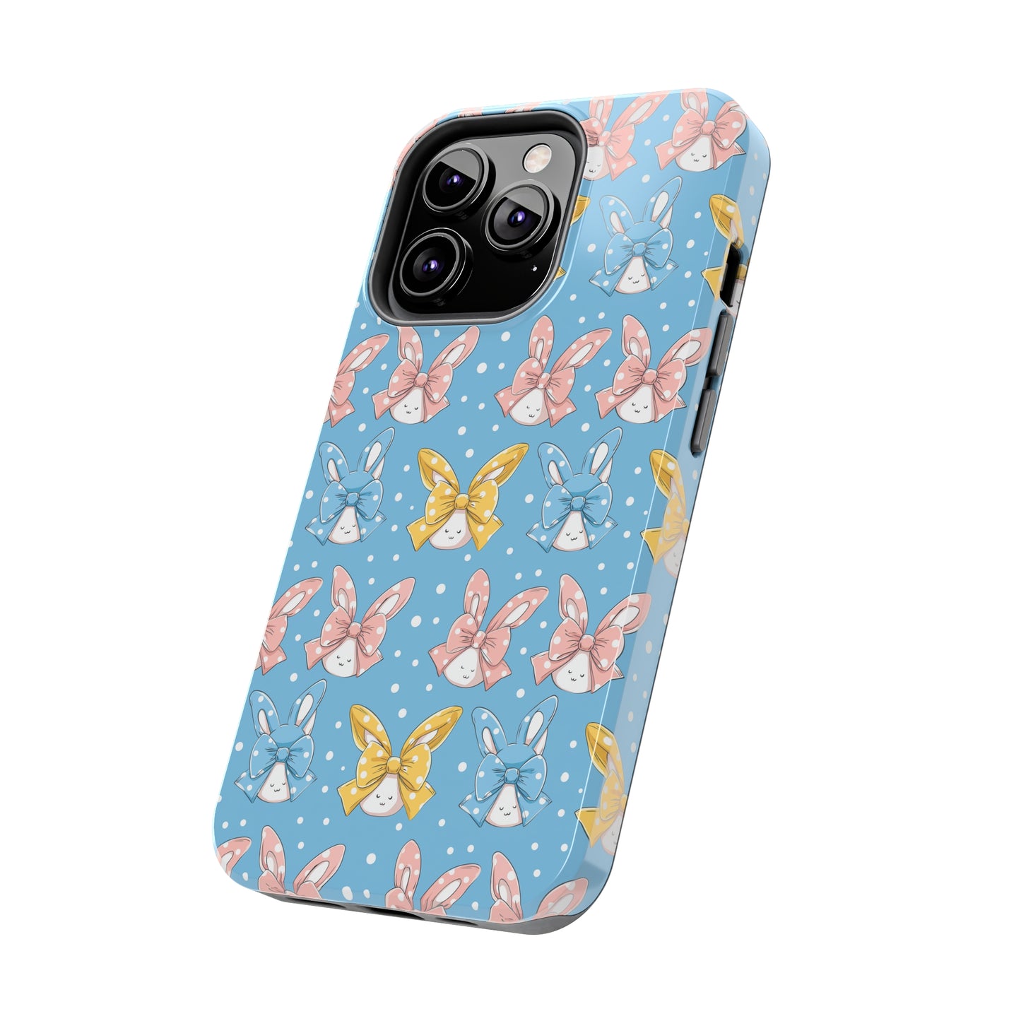 Bunnies and Bows Phone Case for iPhone - Lightweight, Impact Resistant, Wireless Charging Compatible