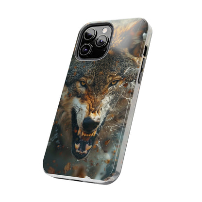 Wolf Ripping Through Phone Case for iPhone - Lightweight, Impact Resistant, Wireless Charging Compatible