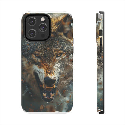 Wolf Ripping Through Phone Case for iPhone - Lightweight, Impact Resistant, Wireless Charging Compatible