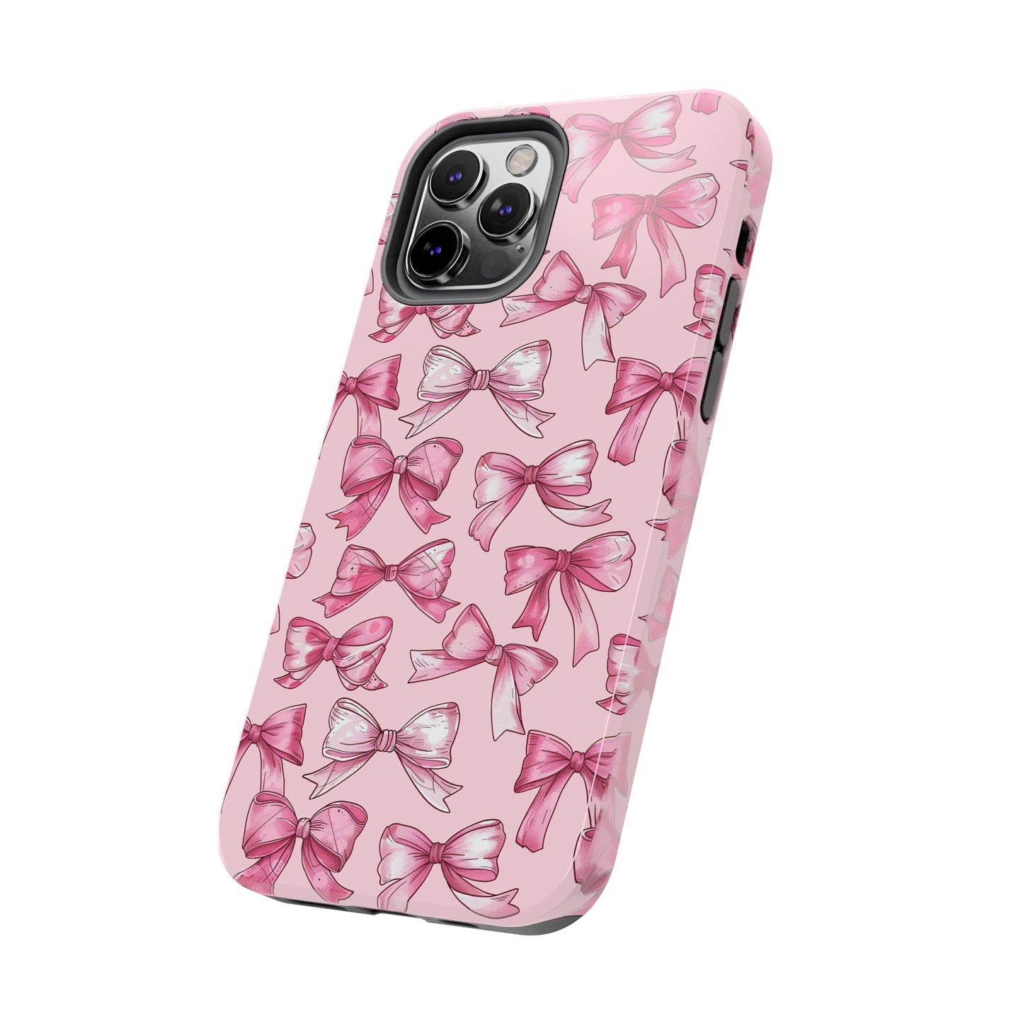 Pink Bows Phone Case for iPhone - Lightweight, Impact Resistant, Wireless Charging Compatible