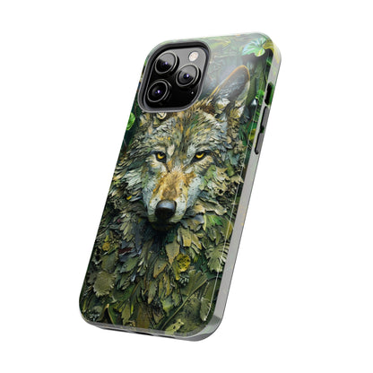 The Arte Povera Style Wolf Head Phone Case for iPhone - Lightweight, Impact Resistant, Wireless Charging Compatible