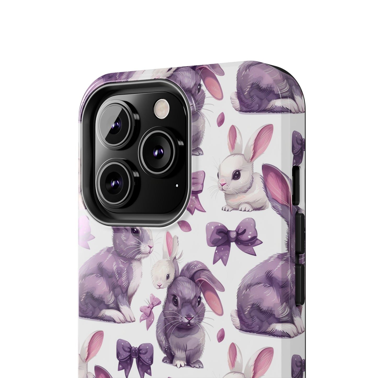 Bunnies and Bows Phone Case for iPhone - Lightweight, Impact Resistant, Wireless Charging Compatible