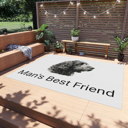 Outdoor Rug - Man's Best Friend, Outside dog rug, Outside decor, dog decor