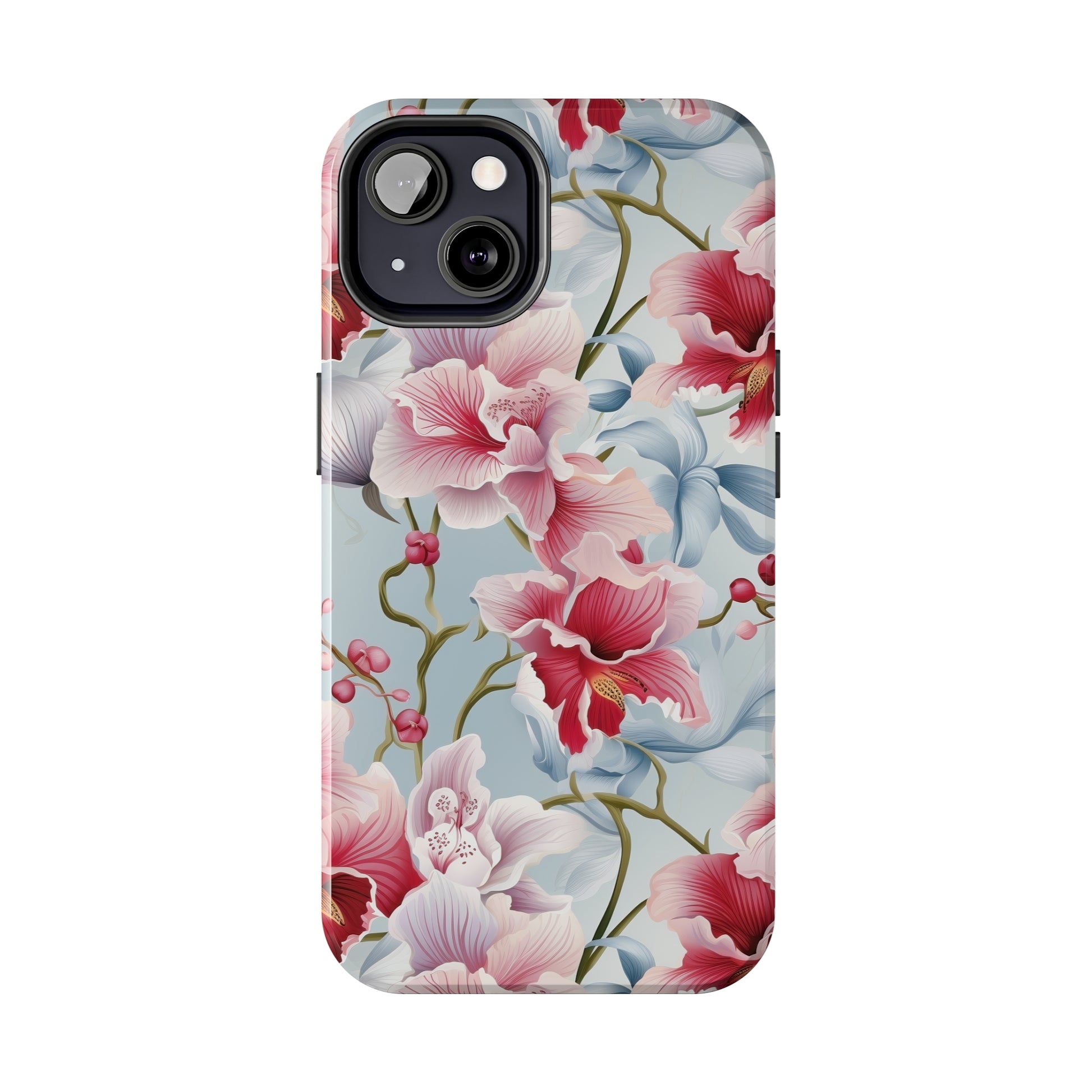 AI Orchid Pattern Phone Case for iPhone - Lightweight, Impact Resistant, Wireless Charging Compatible-AI phone case-AI By AJ