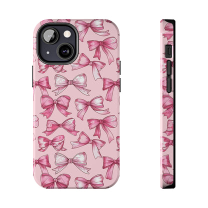 Pink Bows Phone Case for iPhone - Lightweight, Impact Resistant, Wireless Charging Compatible