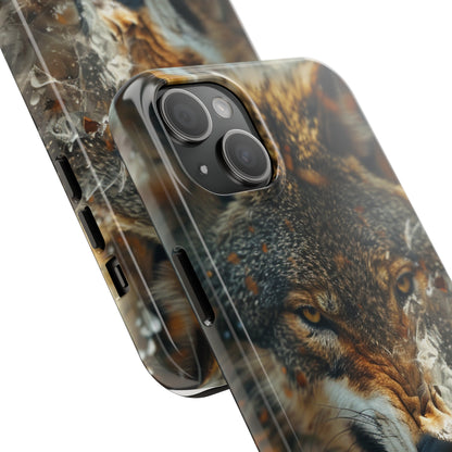 Wolf Ripping Through Phone Case for iPhone - Lightweight, Impact Resistant, Wireless Charging Compatible