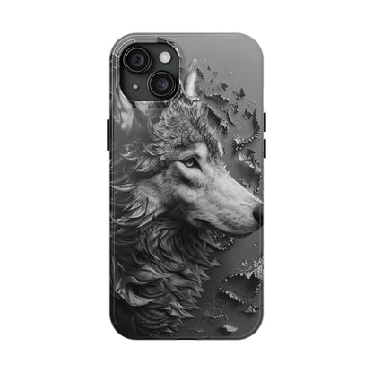 Biomorphism Style Wolf Phone Case 4 for iPhone - Lightweight, Impact Resistant, Wireless Charging Compatible