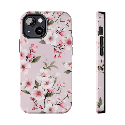 AI Cherry Blossom Pattern Phone Case for iPhone - Lightweight, Impact Resistant, Wireless Charging Compatible-AI phone case-AI By AJ