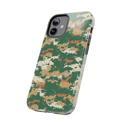 Green Pixel Camo Phone Case for iPhone - Lightweight, Impact Resistant, Wireless Charging Compatible