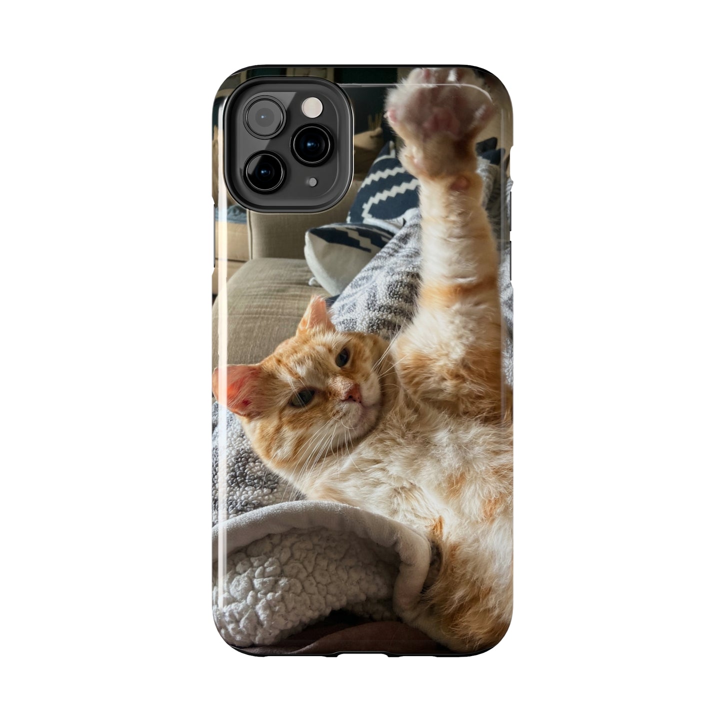 Alfred the Cat's "All In" Phone Case for iPhone - Lightweight, Impact Resistant, Wireless Charging Compatible