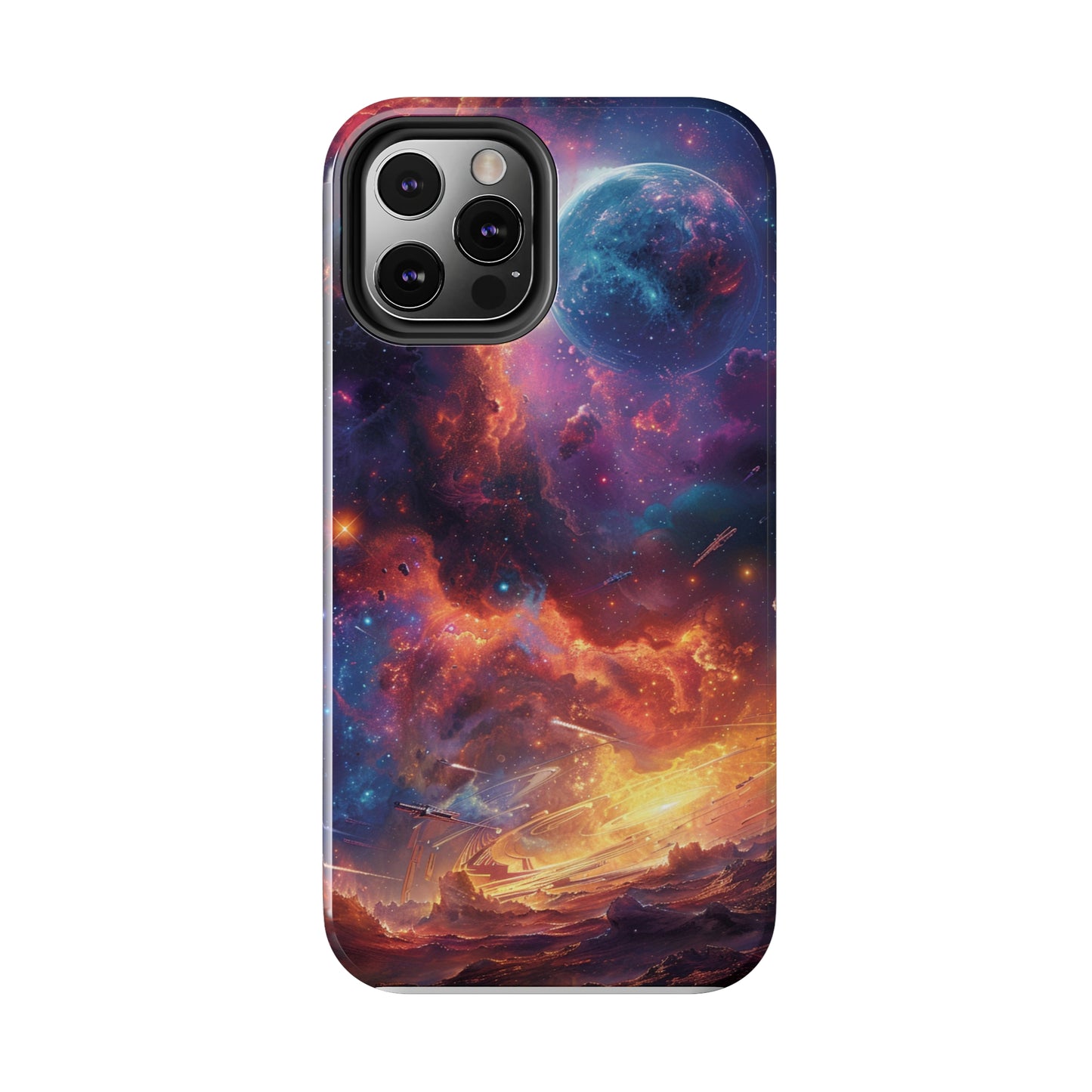 Cosmic Space Phone Case for iPhone - Lightweight, Impact Resistant, Wireless Charging Compatible