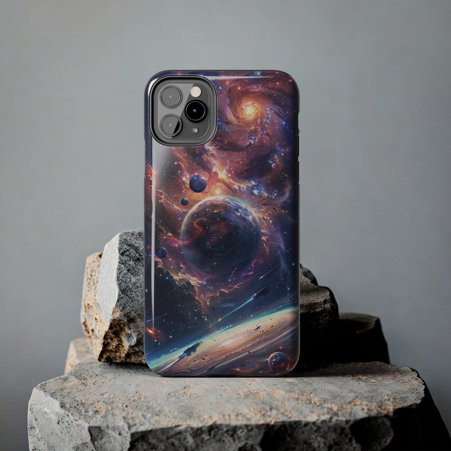 Cosmic Scene Phone Case for iPhone - Lightweight, Impact Resistant, Wireless Charging Compatible