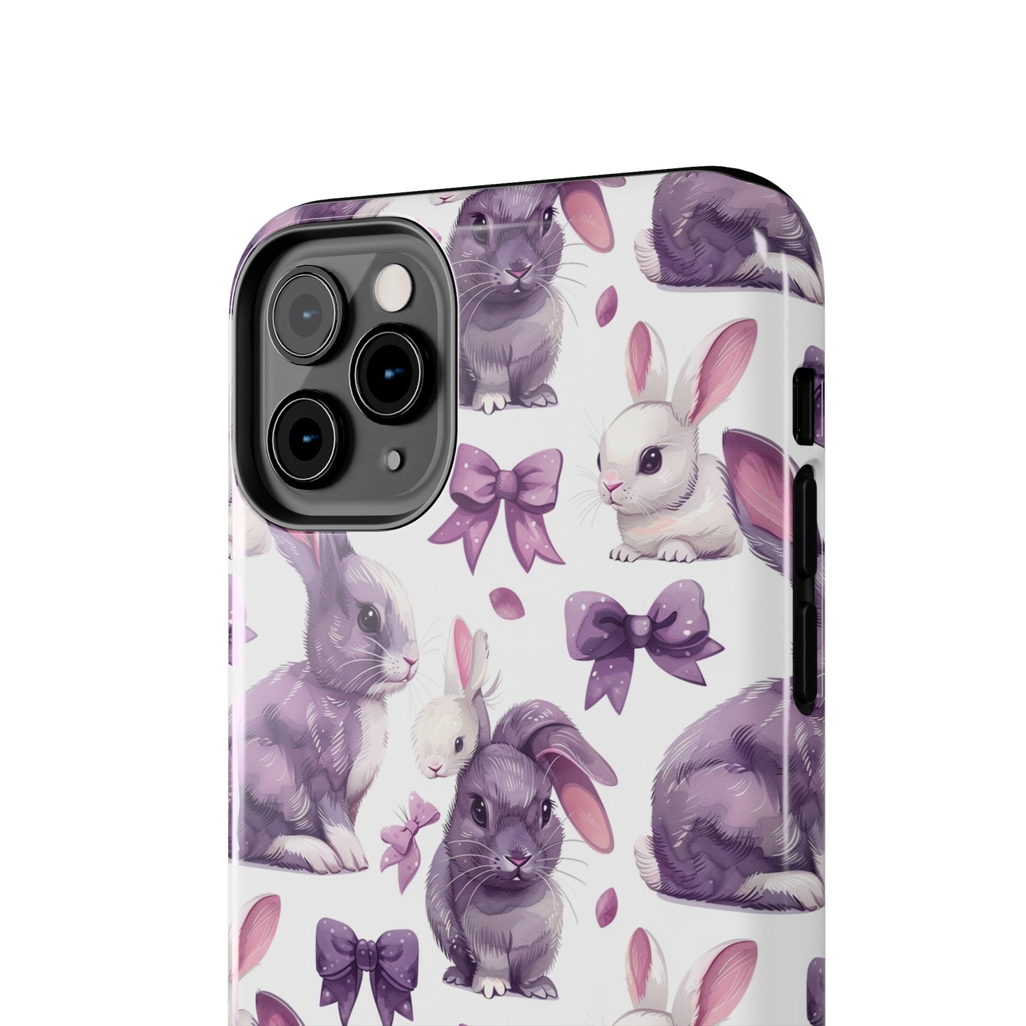 Bunnies and Bows Phone Case for iPhone - Lightweight, Impact Resistant, Wireless Charging Compatible