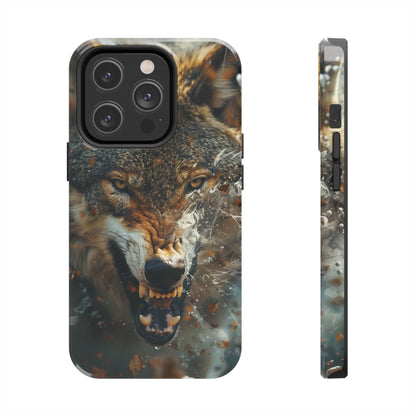 Wolf Ripping Through Phone Case for iPhone - Lightweight, Impact Resistant, Wireless Charging Compatible