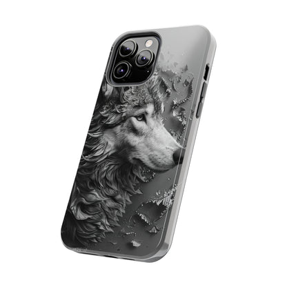 Biomorphism Style Wolf Phone Case 4 for iPhone - Lightweight, Impact Resistant, Wireless Charging Compatible