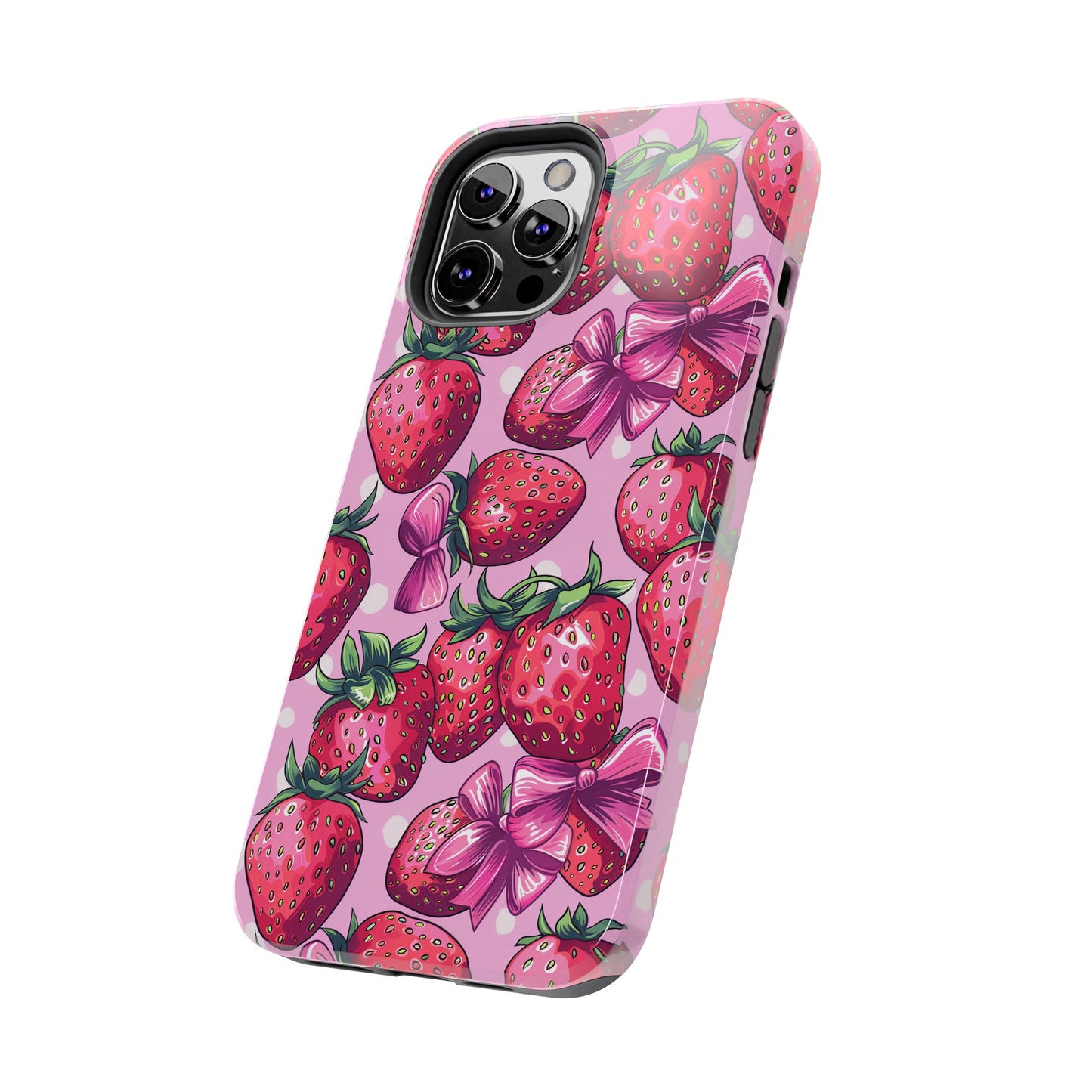 Bows and Berries Phone Case for iPhone - Lightweight, Impact Resistant, Wireless Charging Compatible