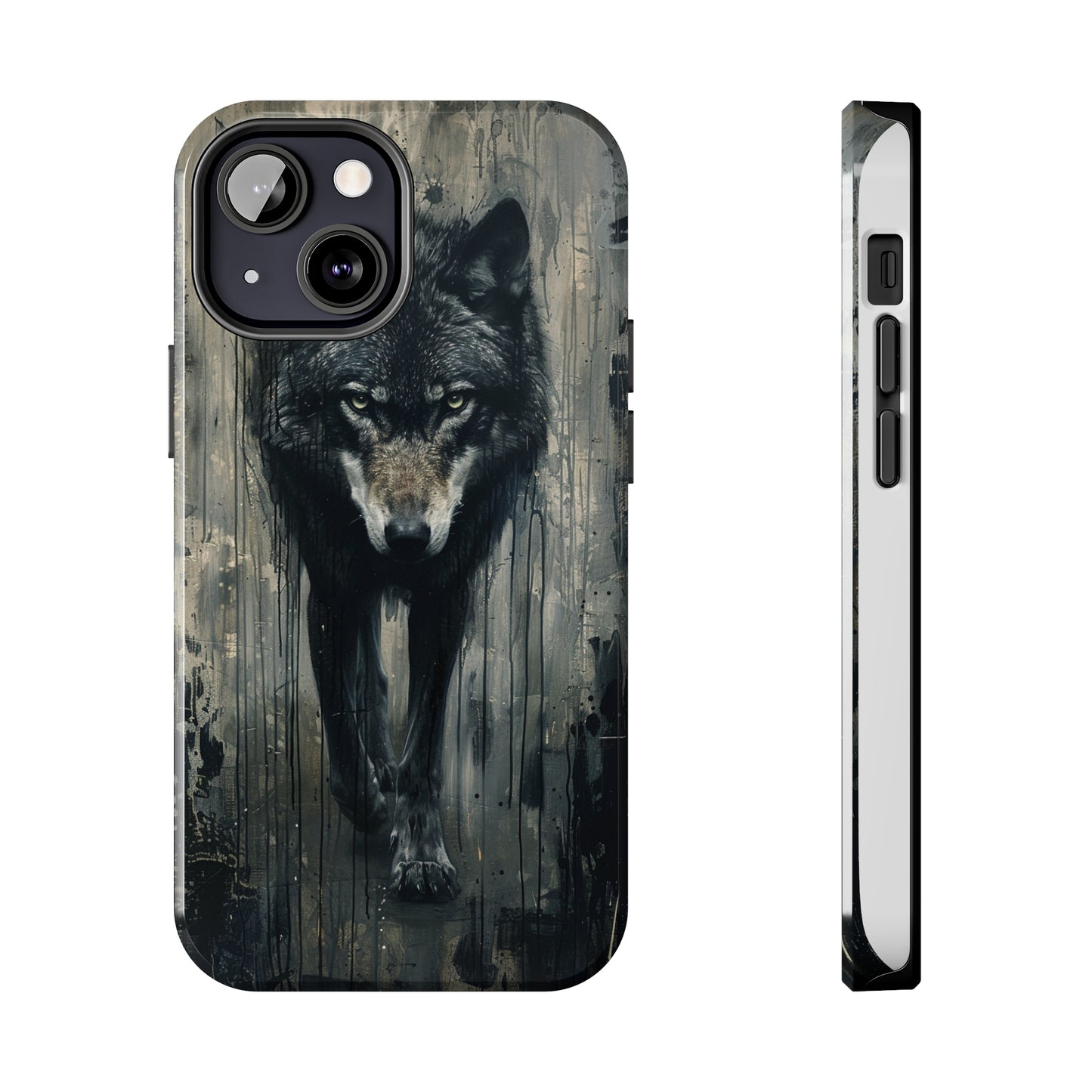 The Arte Povera Style Wolf Phone Case for iPhone - Lightweight, Impact Resistant, Wireless Charging Compatible