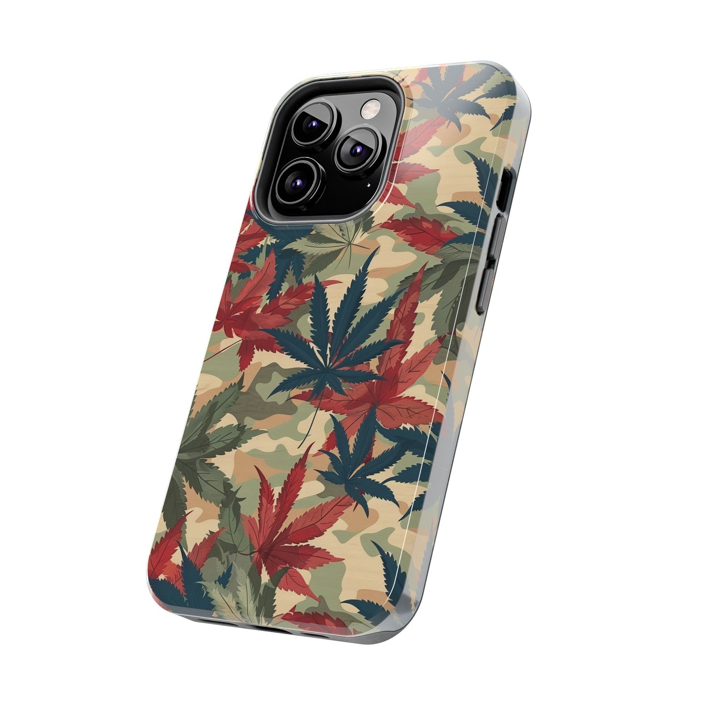 Cannabis Camo Phone Case for iPhone - Lightweight, Impact Resistant, Wireless Charging Compatible