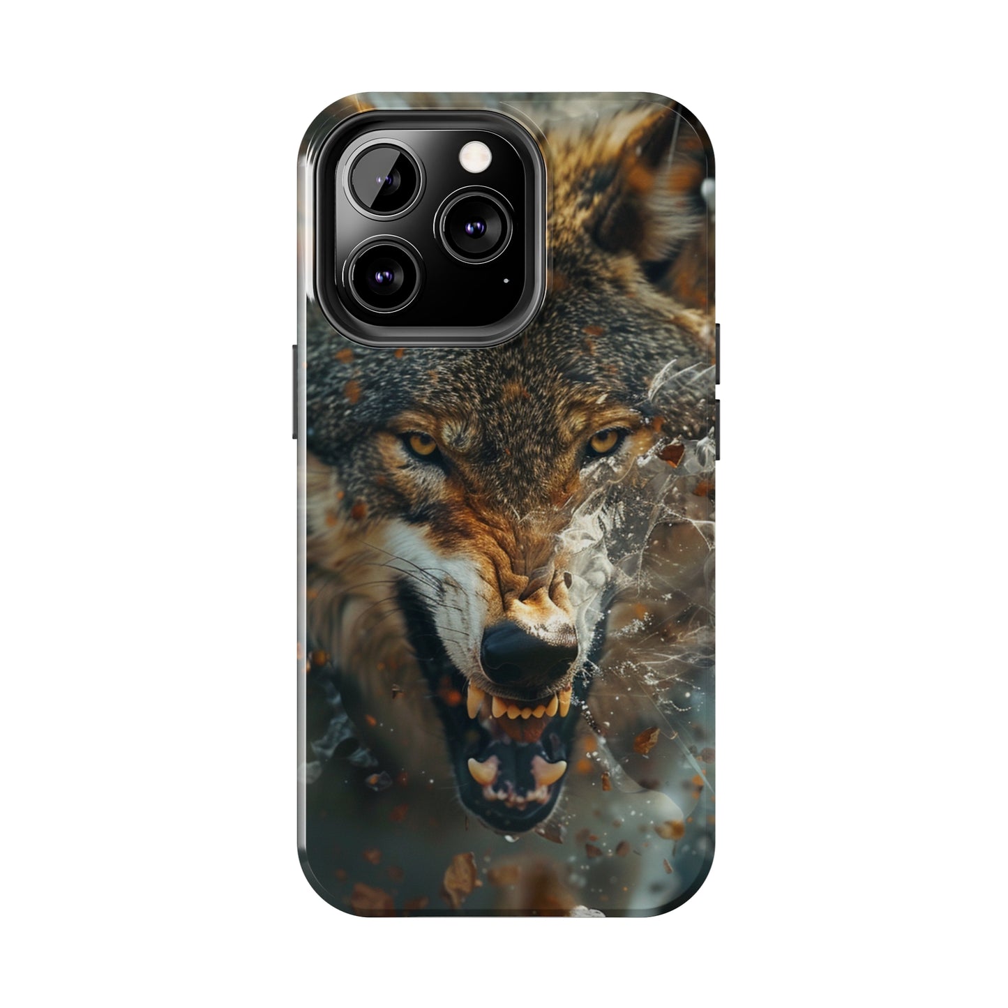 Wolf Ripping Through Phone Case for iPhone - Lightweight, Impact Resistant, Wireless Charging Compatible