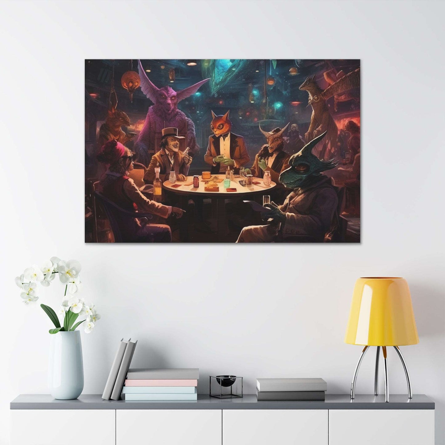 Intergalactic Poker Canvas Gallery Wraps / Game Room Art / Wall Decor / Living Room Decor