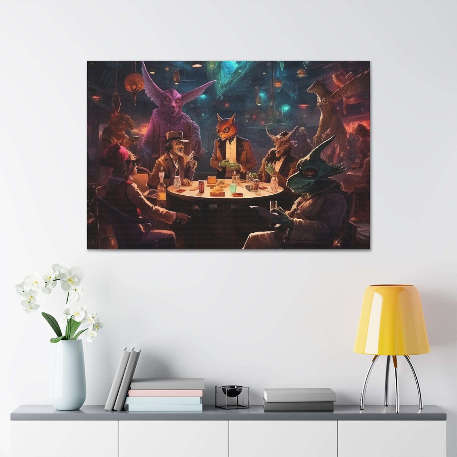 Intergalactic Poker Canvas Gallery Wraps / Game Room Art / Wall Decor / Living Room Decor